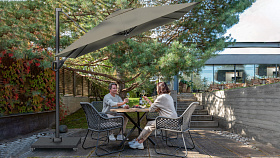 Зонт VOYAGER T1 300x200 антрацитовый/ антрацитовый с основанием 6088 и чехлом для хранения 7970