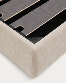 Кровать Dafra бежевого цвета из шенилла с ящиком для хранения 160 х 200 см