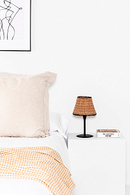 Настольная мини-лампа SUMBA S  ротанг/черный E27 ш210*160*ш120