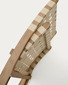 Складное кресло Chabeli из массива акации и шнура кремового цвета