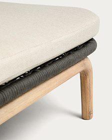 Двойной шезлонг Alipa из массива акации и веревки темно-серого цвета