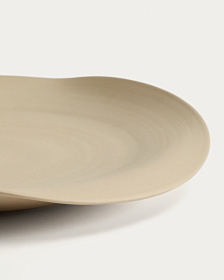 Керамический поднос Ebenor бежевого цвета Ø 30 см