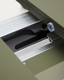 Раздвижной уличный стол Izola из алюминия с зеленой отделкой, 185 (235) x 100 см