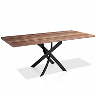 Стол обеденный прямоугольный F2133 орех 180x95 ножки черные