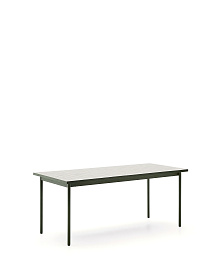 Уличный стол Maurina из зеленой оцинкованной стали с плиткой цвета экрю 182 x 91 см