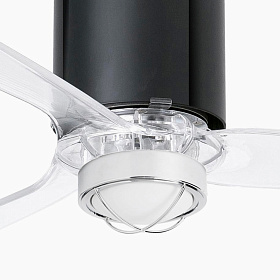 Потолочный вентилятор Mini Tube Fan LED черный/прозрачный 128 см