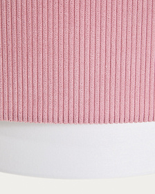 Подвесной светильник Bianella из хлопка и розового вельвета