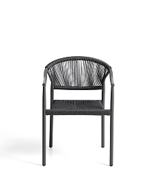 Уличный стул Livadia из серого алюминия и веревки