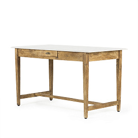 Деревянный стол Nopi с ящиком мрамор