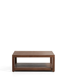 Приставной столик Norani из массива акации с отделкой шпоном акации, 90 x 90 см