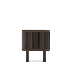 Mailen Прикроватная тумбочка из ясеневого шпона с темной отделкой 50 x 55 см