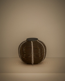 Настольная лампа Garoina на солнечных батареях из искусственного ротанга, 25 см