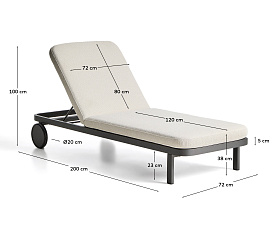 Шезлонг Kionia из алюминия цвета графит