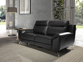 Диван-кровать 2-х местный с реклайнером 6193/KM5088-2P-T541040 черная кожа