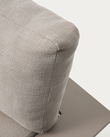 Уличный диван Vathi из бежевого алюминия с шезлонгом справа, 250 x 159 см