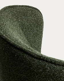 Поворотное кресло Sorile из темно-зеленой синели