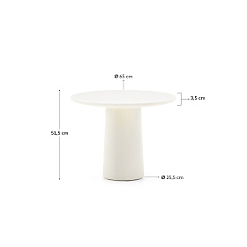 Журнальный столик Albanella из цемента с глянцевой белой отделкой Ø65 см