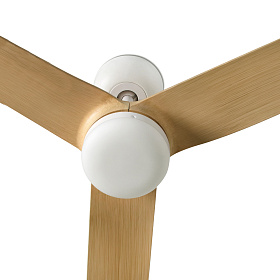 Вентилятор с освещением PUNT DC белый/светлое дерево