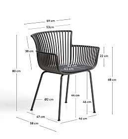 Уличный стул Surpika из пластика и графитовой стали