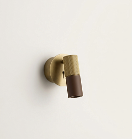 Бра Tura C темно-коричневая кожа/золотой металл 