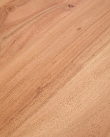 Скамейка Uxue из массива акации с черными стальными ножками, 140 x 45 см