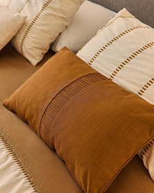 Чехол для подушки Luadia из оранжевого хлопка с плиссировкой, 30 x 50 см