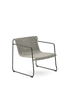 Кресло Maurina из оцинкованной стали зеленого цвета и серой веревки