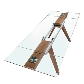 Раздвижной обеденный стол 1131/DT766 из закаленного стекла