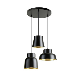 Vulcano Люстра 3L D50 черный/золотистый