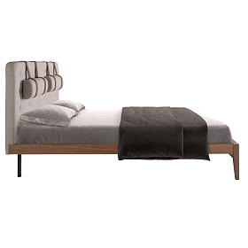 Кровать 7179/CP1709-B-160 серая тканевая тафтинговая 160 х 200