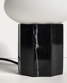 Настольная лампа Idela из тонированного стекла и черного мрамора, 15 см
