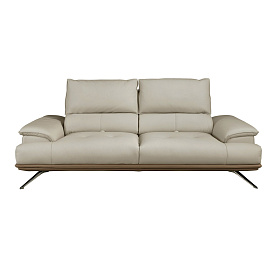 3-местный диван из серо-коричневой кожи, модель 6247