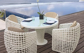 Стол обеденный круглый Dynasty D120 WHITE MUSHROOM