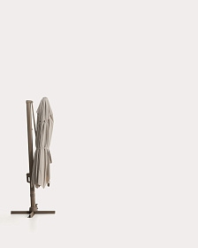 Уличный зонт Noli с алюминиевой конструкцией цвета таупе, 300 x 420 см