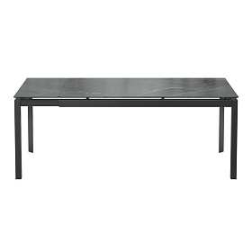 Обеденный стол TOLEDO стекло с керамикой, темно-серый металл