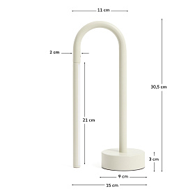 Переносная настольная лампа Bow из серого алюминия