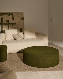 Пуф Kaeli со съемным чехлом из зеленого букле Ø 120 см