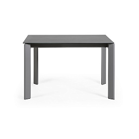 Стол раскладной Atta 120(180) x80 антрацит, керамика Vulcano Roca