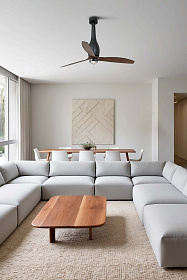 Потолочный вентилятор Eterfan LED  мат. черный/деревянный