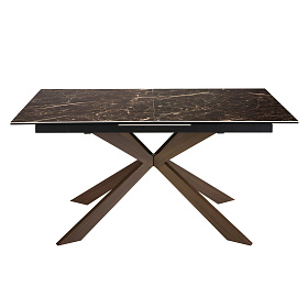 Обеденный стол 1121/MC19144DT из керамики и стали с отделкой под орех