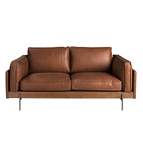 Диван 2-местный 6222 SL из табачно-коричневой кожи