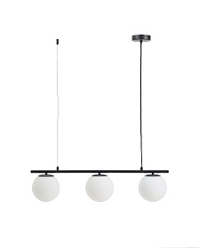 Подвесной светильник Brisia из черного металла с 3 стеклянными шарами Ø15