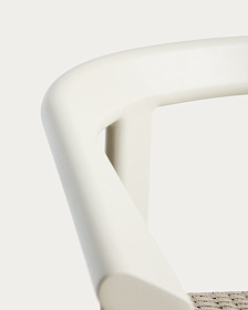 Уличный барный стул Erice из алюминия и веревки цвета экрю, 75 см