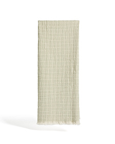 Плед Tivaro из хлопка, жаккардовый в светло-зеленую клетку двухсторонний 130 x 170 см