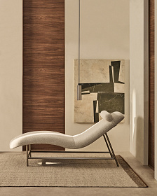 Кушетка Osla из бежевого шенилла с ножками из стали