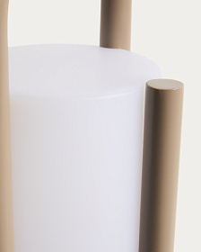 Большая портативная настольная лампа Leros из полиэтилена и стали бежевого цвета