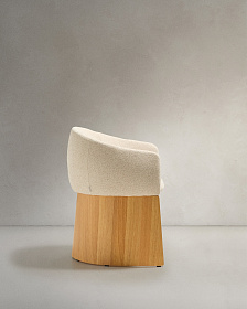 Стул Bosca из бежевого шенилла и дубового шпона