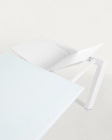 ATTA Стол 160 (220) x90 белое стекло