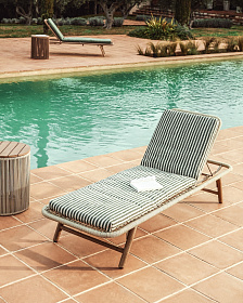 Подушка для шезлонга Dirome в зеленую полоску, 100% ПЭТ, 50 x 175 см