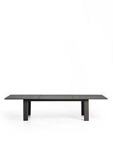 Раздвижной уличный стол Livorno из графитового алюминия, 233(350) x 100 см